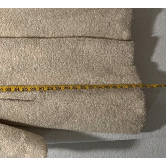 Vintage MODA International Womens Wool Boucle Coat Cream Mid Length Sz XS - Picture 12 of 13